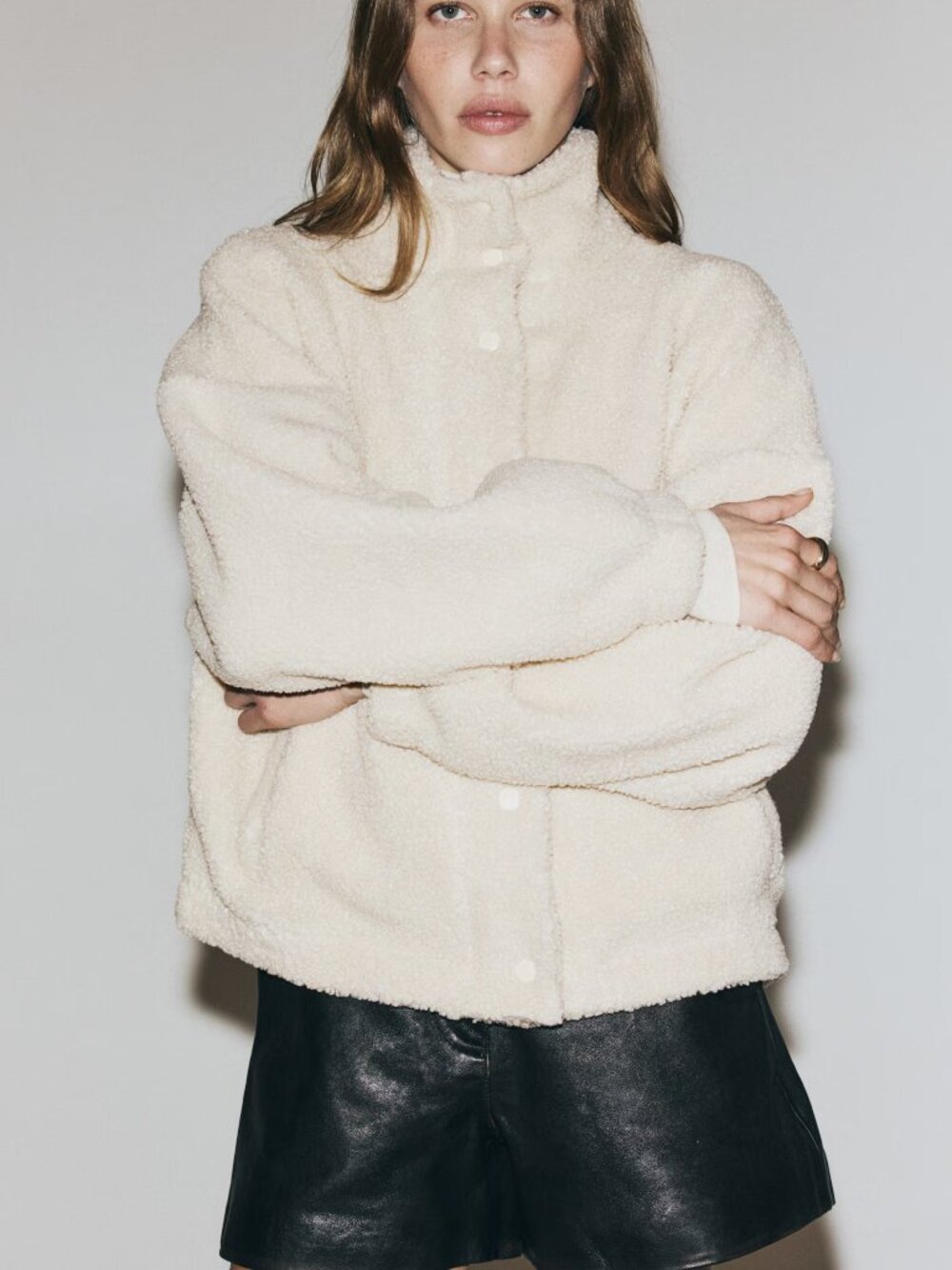 H&M Light Beige Teddy Fleece Jacket/NWT/XXL